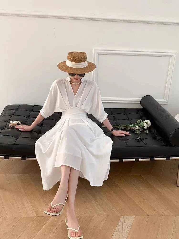 Robe de Plage Blanche Vanille