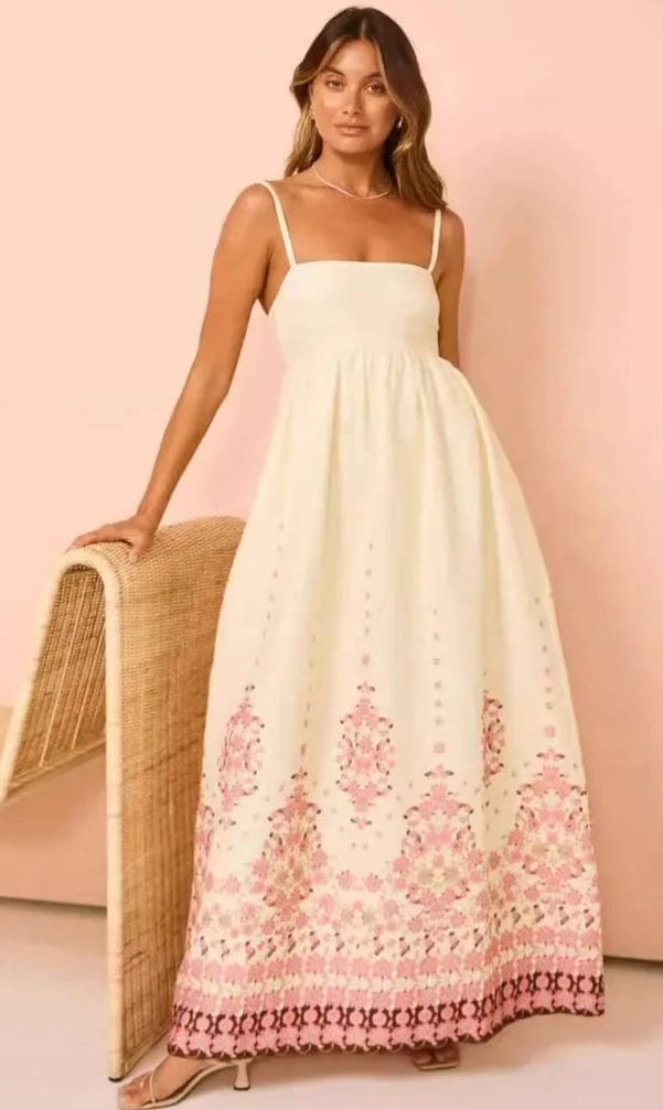 Robe de Plage Coton à Motif Aztèque