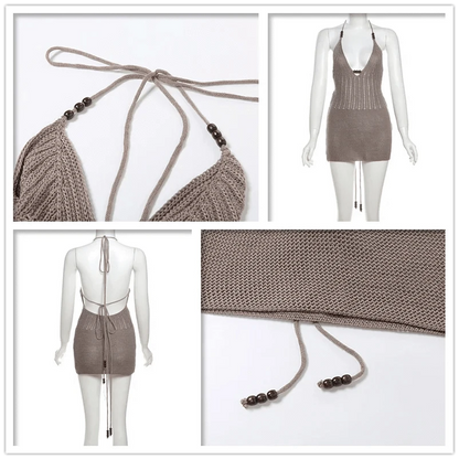 Robe de Plage Courte à Col V