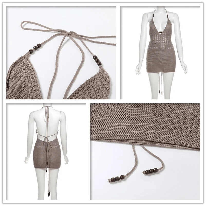 Robe de Plage Courte à Col V