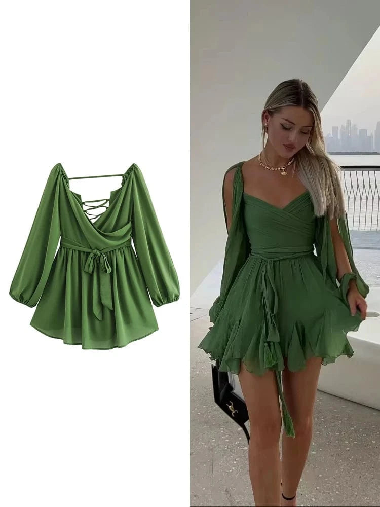 Robe de Plage Courte Col V