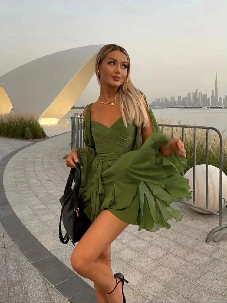 Robe de Plage Courte Col V