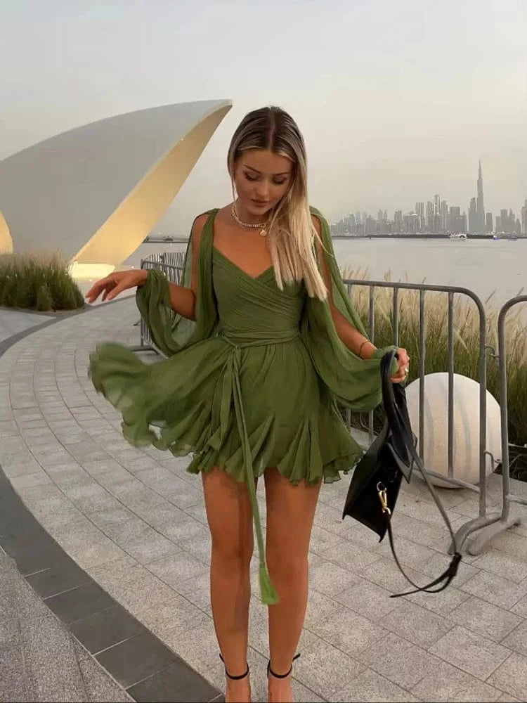 Robe de Plage Courte Col V