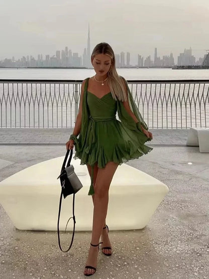 Robe de Plage Courte Col V