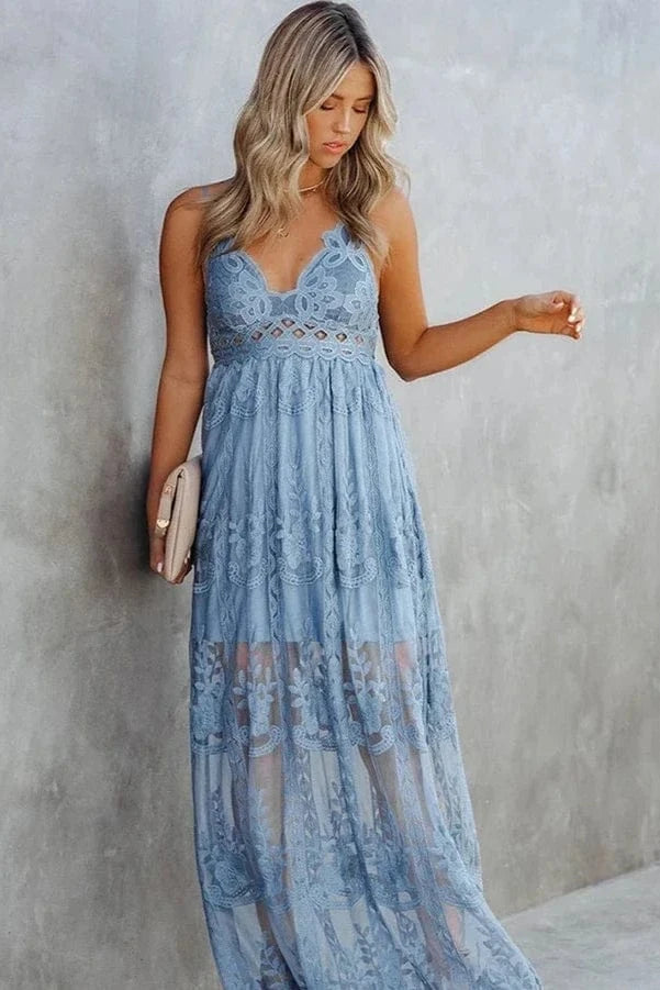 Robe de Plage Longue en Dentelle Sophia