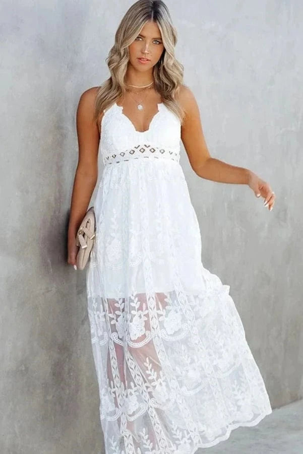 Robe de Plage Longue en Dentelle Sophia