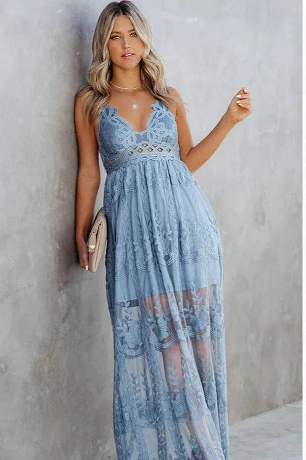 Robe de Plage Longue en Dentelle Sophia