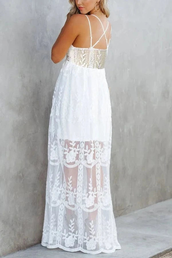 Robe de Plage Longue en Dentelle Sophia