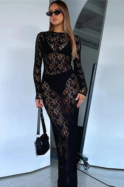 Robe de Plage Sexy en Dentelle Transparente