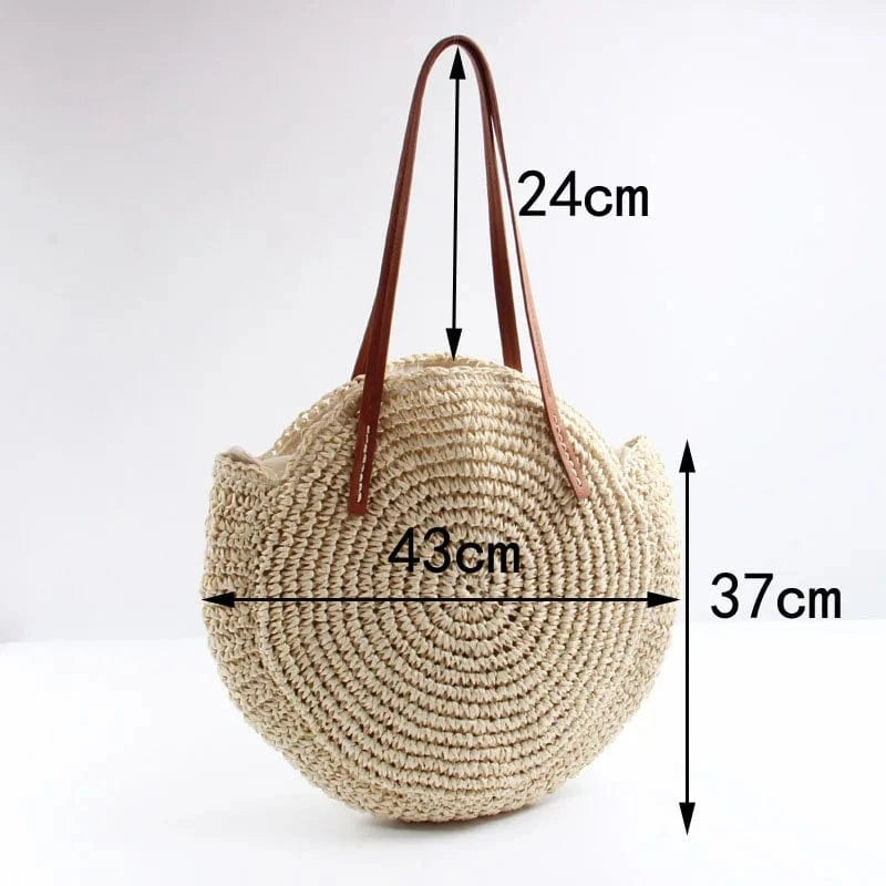 Sac de plage en Osier Naturel Tressé à la Main