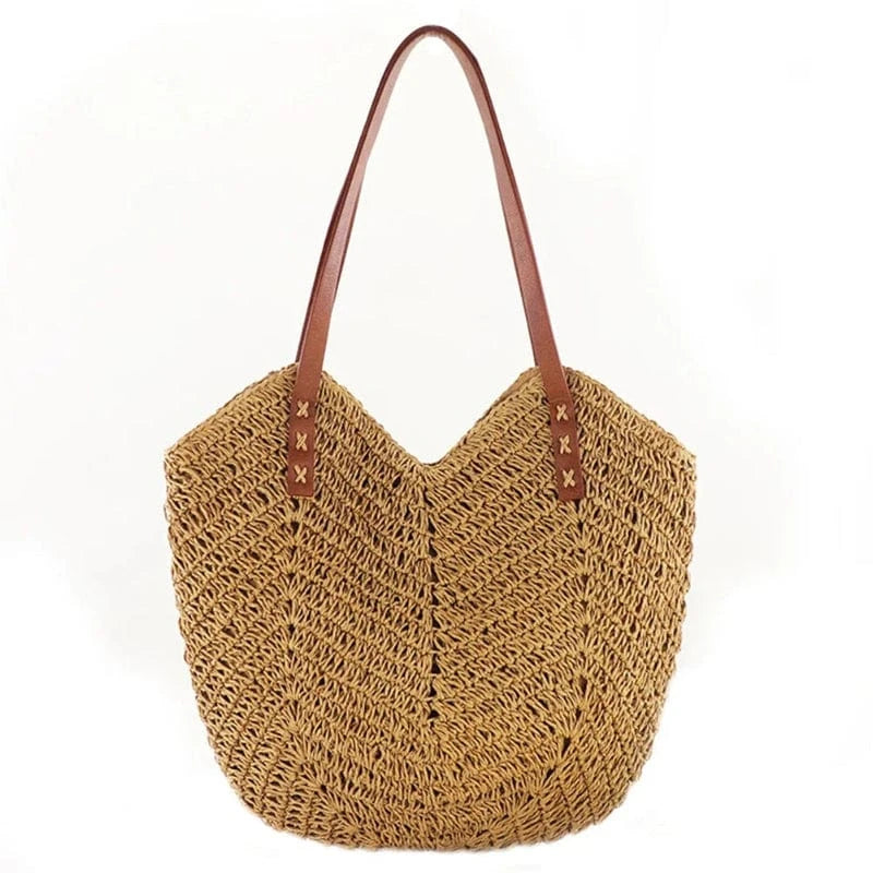 Sac de Plage Osier et Cuir