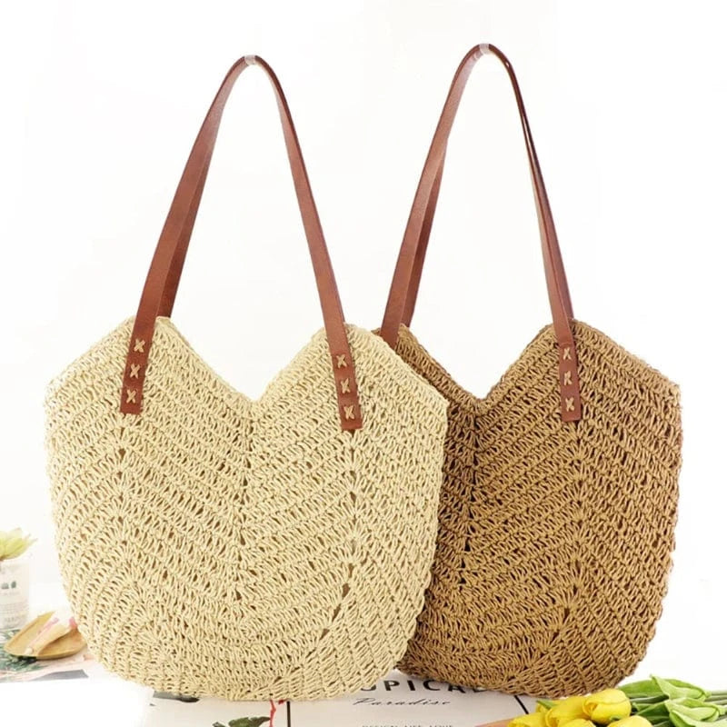 Sac de Plage Osier et Cuir