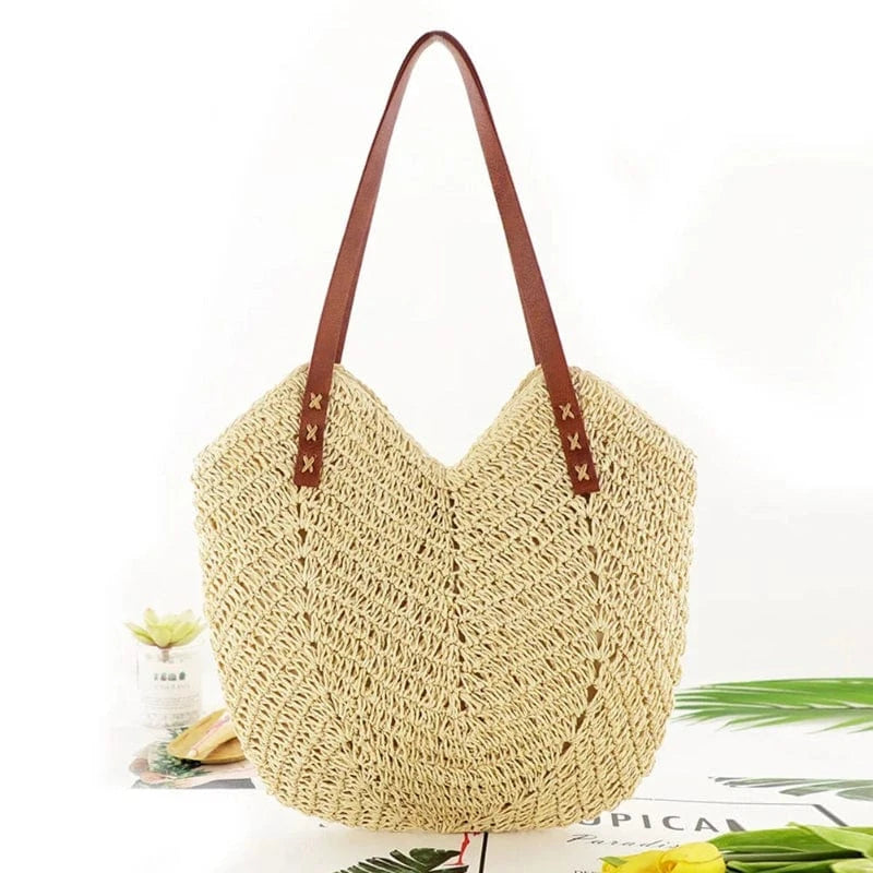 Sac de Plage Osier et Cuir