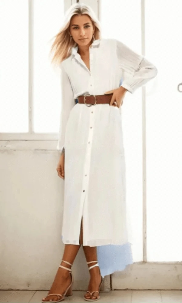 Tunique de Plage Longue Emy en Mousseline