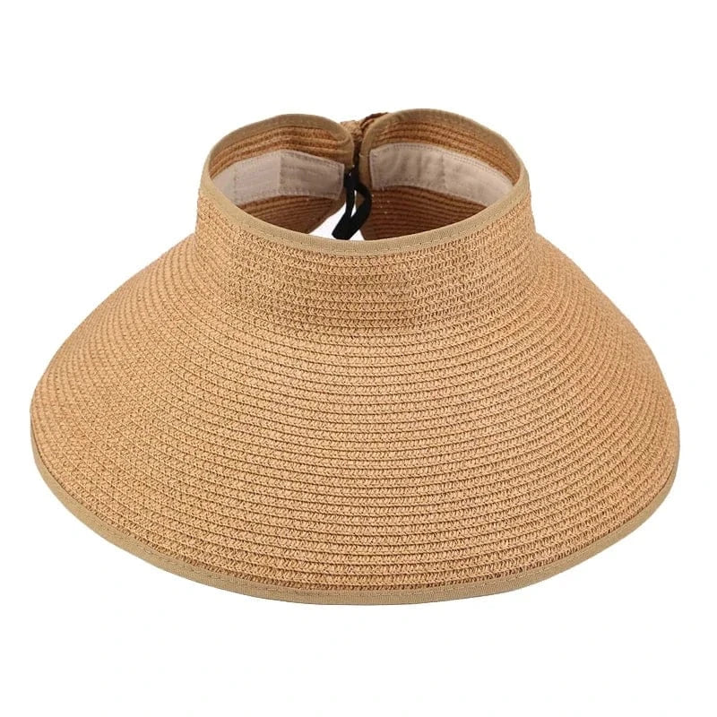 Visière Femme Casquette de Paille Anti UV